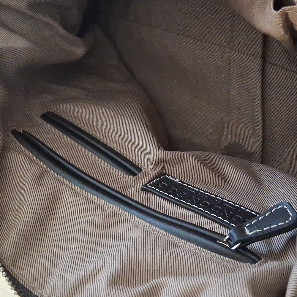 London Fog Blackbrown/Brown Satchel Crossbody Handbag - Picture 9 of 11